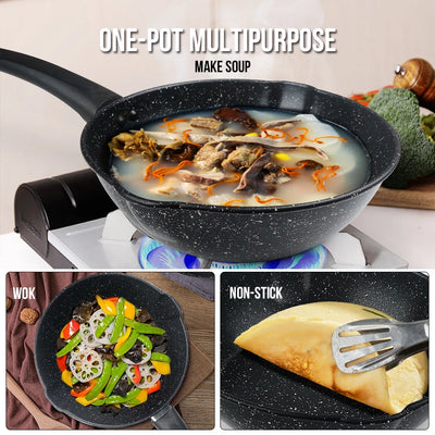 Pot set Stockpot frying pan Pan Pan Pancake pan Egg frying pan non-stick frying pan set 4 pieces