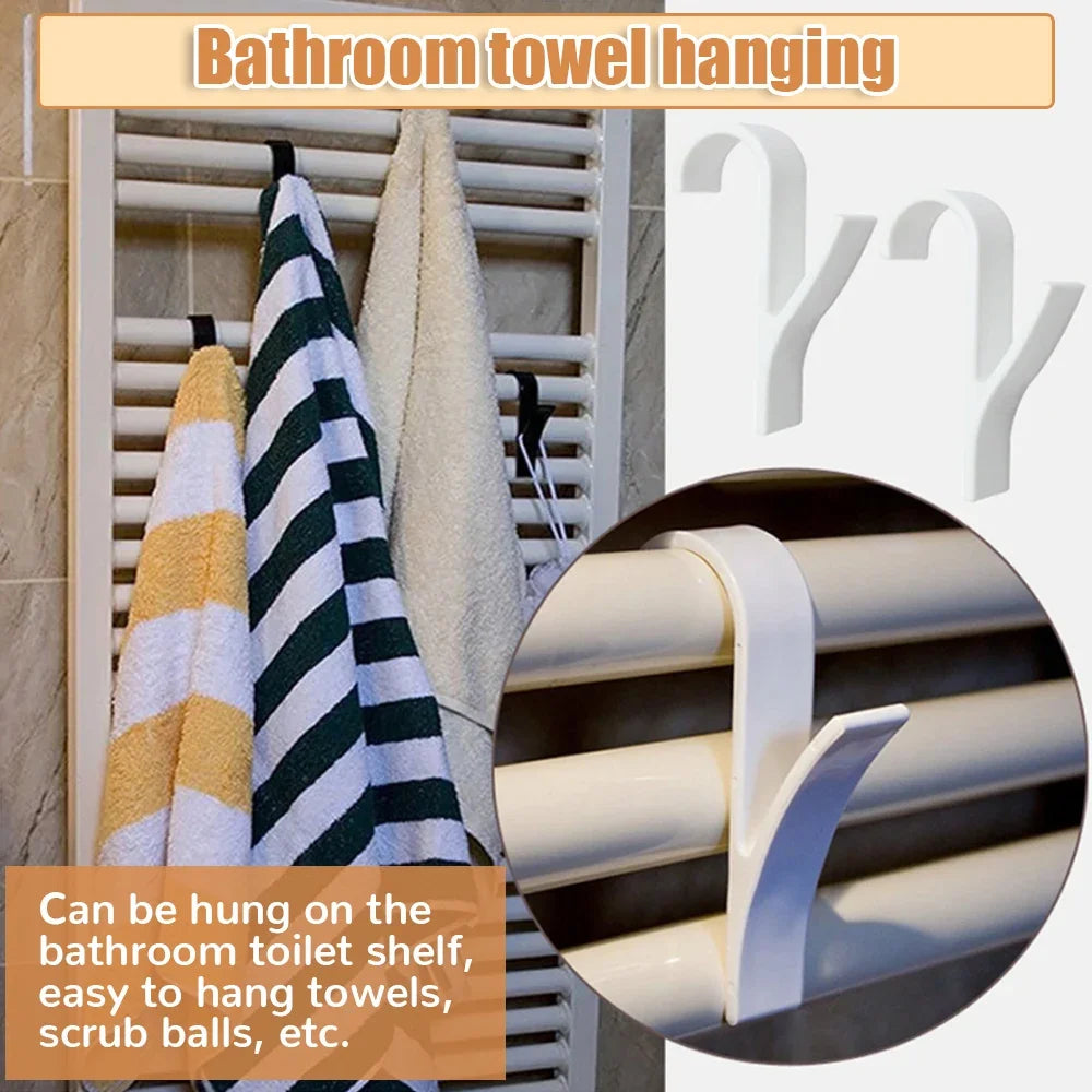 For Heated Towel Radiator Rail Bath Hook Coat Rack Bathroom Drying Towel Scarf Rack Coat Rack 4 Coat Racks. Hooks