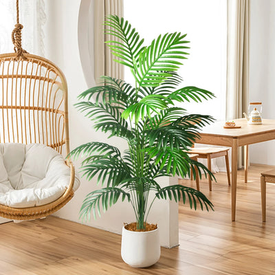 90-120cm Large Artificial Palm Tree Fake Tropical Plants Plastic Monstera Leaves Big Palm Tree Foliage for Home Garden Decor