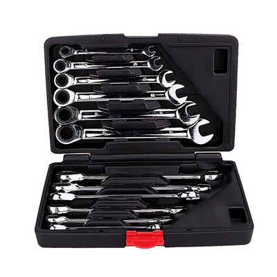 12pcs Fixed Spanners Ratchet Wrench Hand Tool Set Kit 8-19mm Spanners Ratchet Hardware Hand Tools Flexible Combination Spanners