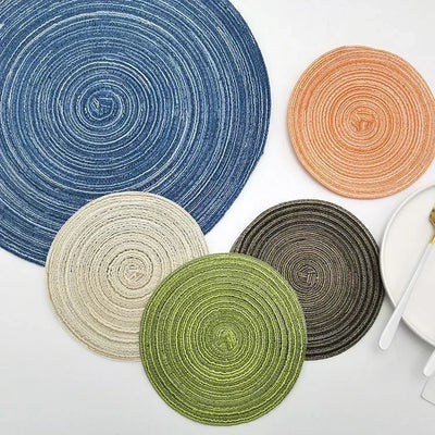 Round Braided Placemat Washable Round Placemats for Kitchen Table Round Table Mats for Party BBQ Christmas Everyday Use