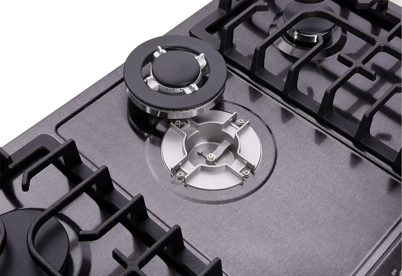 30 Inch LPG/NG Gas Cooktop Dual Fuel 5 Sealed Brass Burner Stainless Steel Hob 110V AC pulse Ignition Stainless Steel