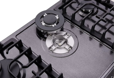 30 Inch LPG/NG Gas Cooktop Dual Fuel 5 Sealed Brass Burner Stainless Steel Hob 110V AC pulse Ignition Stainless Steel