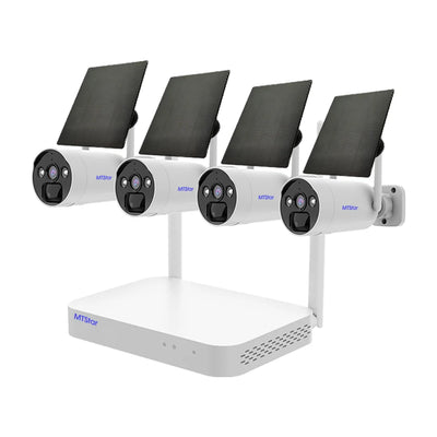 4pcs/8pcs Wireless Solar Panel Battery WIFI Camera & WiFi NVR Video Surveillance Security System Kit with 7 Inch HD Monitor