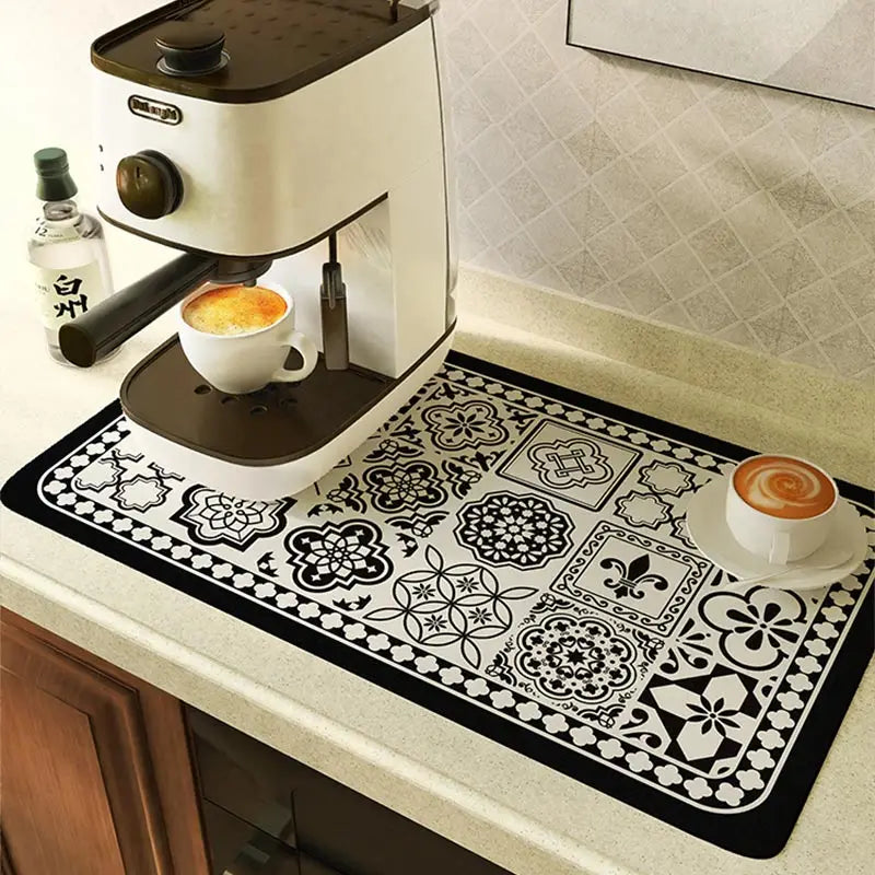 Coffee Machine Drain Pad Super Absorbent Dish Drying Mat Tableware Draining Pad Quick Dry Rug Kitchen Dinnerware Placemat