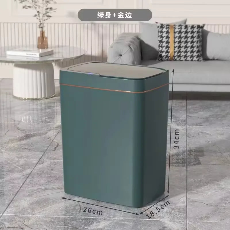 Intelligent trash can in living room and kitchen large capacity and High face value leak proof open and close automatic sensing