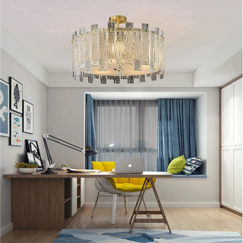 Modern LED bedroom light living room creative crystal ceiling light hotel villa interior lighting wholesale