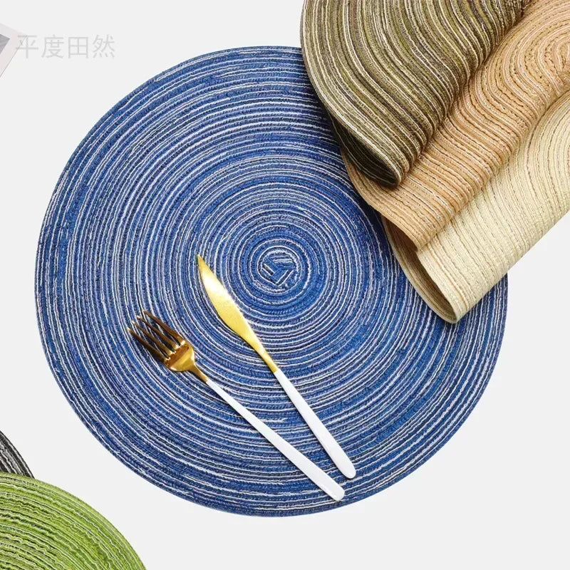 Round Braided Placemat Washable Round Placemats for Kitchen Table Round Table Mats for Party BBQ Christmas Everyday Use