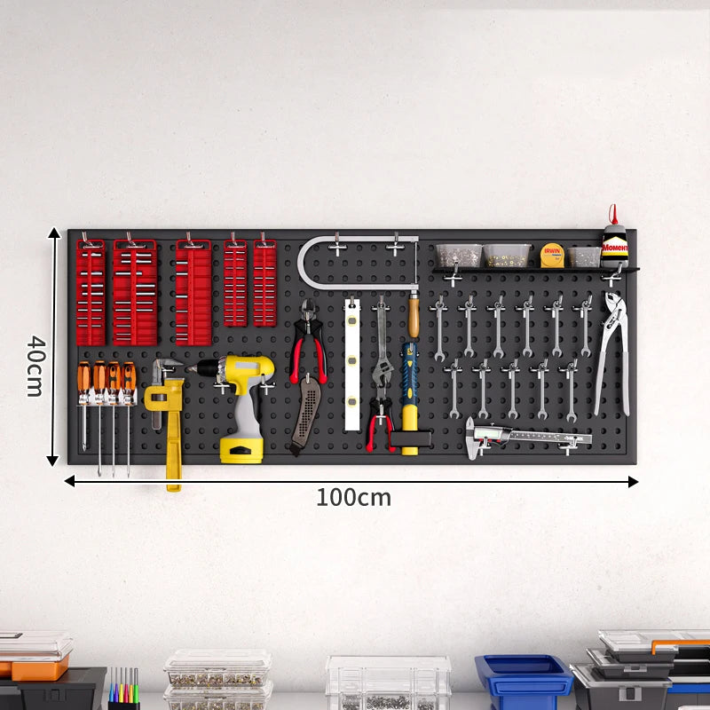 100 × 100CM Tool Wall Hole Plate Stainless Steel Universal Hanging Plate Storage Rack Wall Storage Board