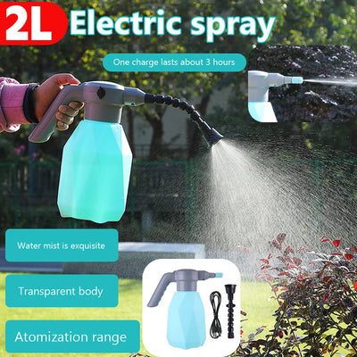 2L Electric Garden Sprayer Watering Can Automatic Atomizer Plant Mister Spray Bottle 2000mA USB Recharge Agricultural Irrigation