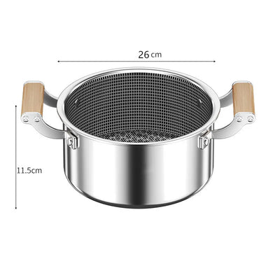 316 Stainless Steel Soup Pot Honeycomb Non-stick Pot with lid Household Hot Pot Induction Cooker Gas Stove Universal Frying Pan