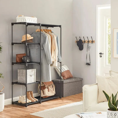 Portable Closet, Freestanding Closet Organizer, Clothes Rack with Shelves, Hanging Rods, Storage Organizer