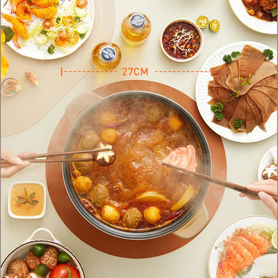 SUPOR Chinese Hot Pot With Lid 4L Capacity Divided Hotpot Kitchen Cooking Pan Multifunctional Electric Pot Home Appliance