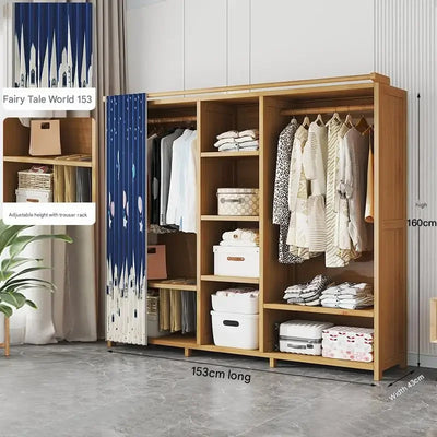 Space Saving Cheap Closet Modern Minimalist Nordic Display Lounge Open Wooden Wardrobe Storage Vestidores Trendy Furniture