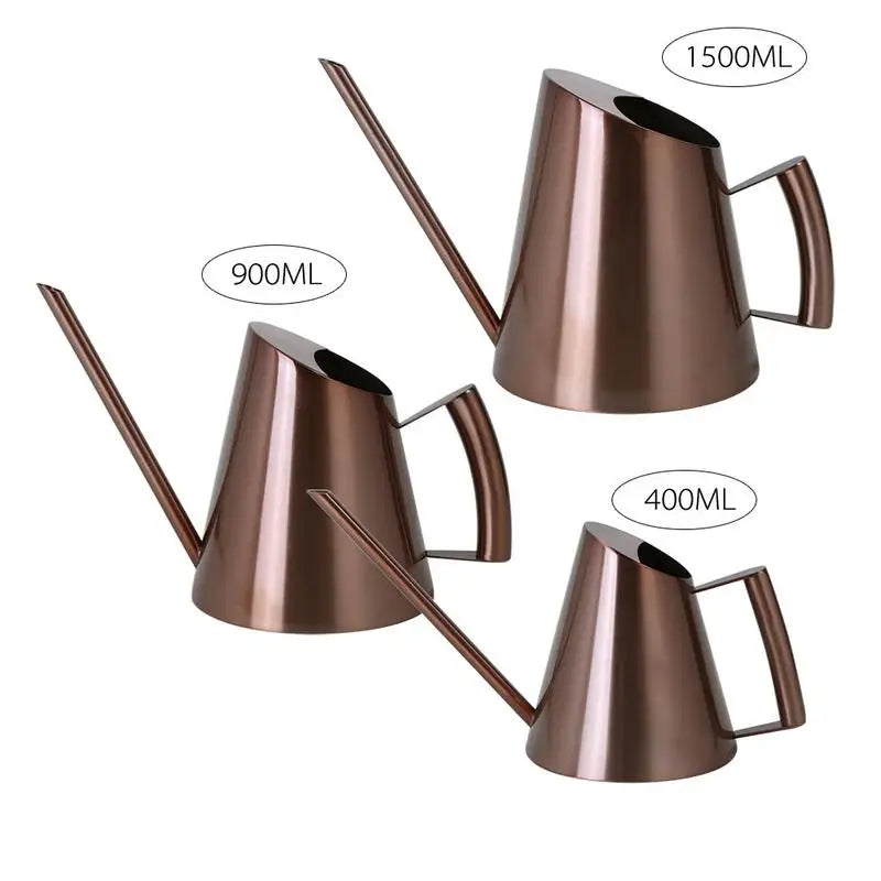 European Gardening Watering Can With Long Mouth Pot Stainless Steel 4009001500ml Household Shower Pot Gold Copper Watering Can