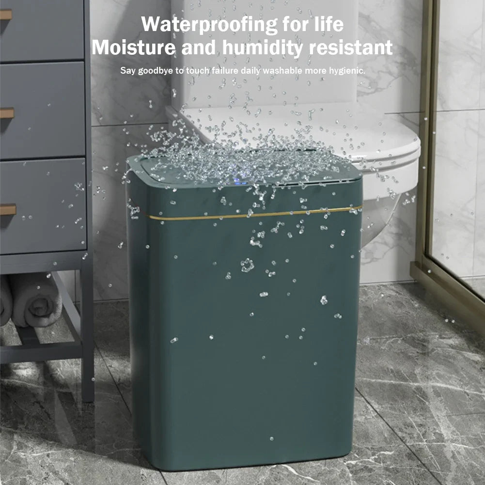 15/18L Smart Trash Can Automatic Sensor Dustbin Electric Waste Bin Waterproof Wastebasket For Kitchen Bathroom Recycling Trash