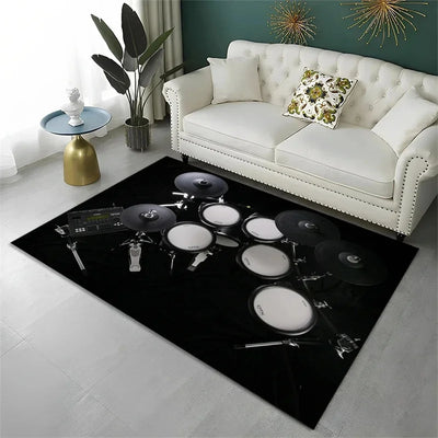 Drum Kit Carpet for Living Room Bedroom Decoration Music Instruments Area Rugs Non-slip Home Lounge Floor Mat Kitchen Doormat