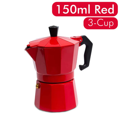 Espresso Coffee Maker Pot Aluminum Moka Pot Classic Italian Coffee Maker Stovetop Home Outdoor Moka Coffee Pot 100/150/300ml