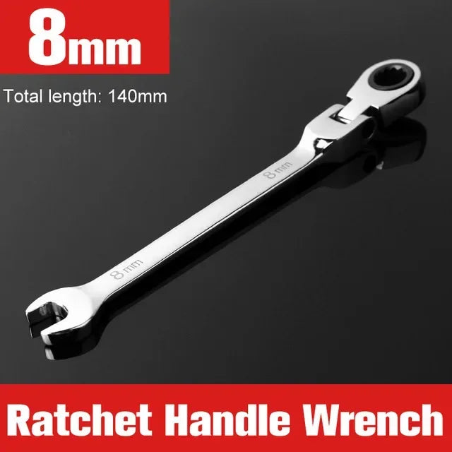 NEW Flex-Head Ratcheting Combination Wrench Set SAE 1/4''-13/16'' Premium 72-Teeth Gear Chrome Organizer Auto Repair Tool