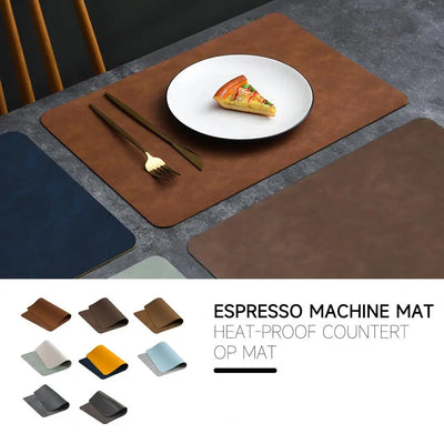 Kitchen Waterproof Placemats Faux Leather Heat-Resistant Table Mat Non-slip  Dining Table Mats Bowl Pads Drink Cup Coasters