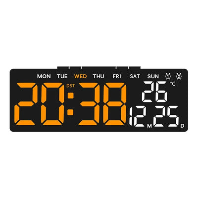 LED Digital Alarm Clock Brightness Adjustable Electronic Alarm Clock Date Temp Week Display Table Clock USB Output Bedside Clock