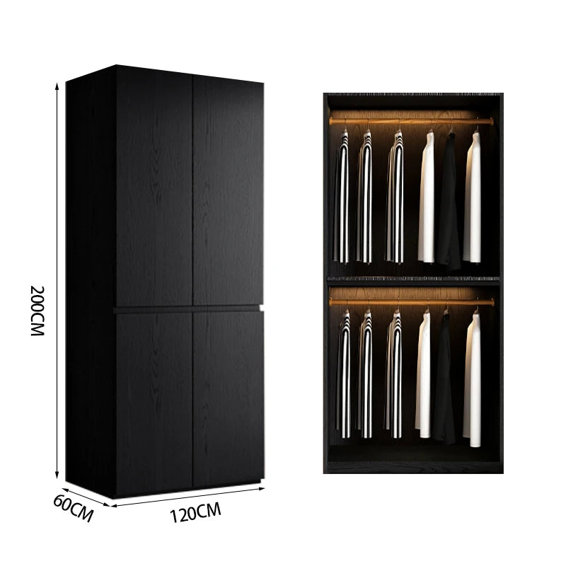 Bedroom Storage Wardrobes Sliding Clothes Black Wooden Girls Rack Cabinets Wardrobes Open Cupboard Guarda Roupa Home Furniture