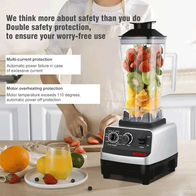 Heavy Duty Commercial BlenderJuicer Food Processor Ice Smoothies Blender Mixer High Power Juice maker Crusher 2000W EU Plug