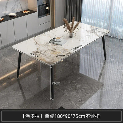 Design Luxury Dining Table Modern Living Nordic Minimalist Dining Table Rectangle Waterproof Set Sala Da Pranzo Home Furniture