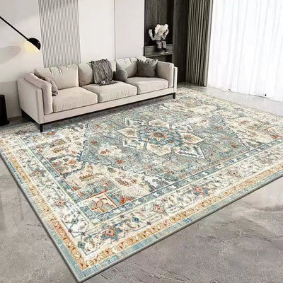 VIKAMA Simple Chinese Classical Folk Wind Crystal Velvet Carpet Living Room Coffee Table Household Non-Slip Carpet