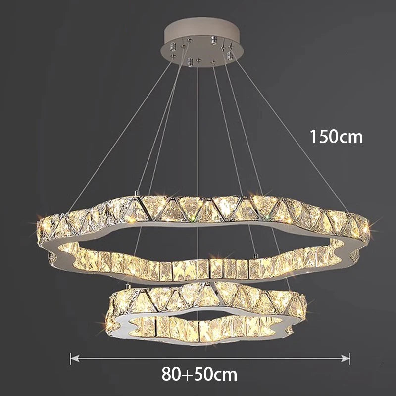 Modern home decoration crystal chandelier, stair Pendant lamp, living room Pendant lights, interior lighting