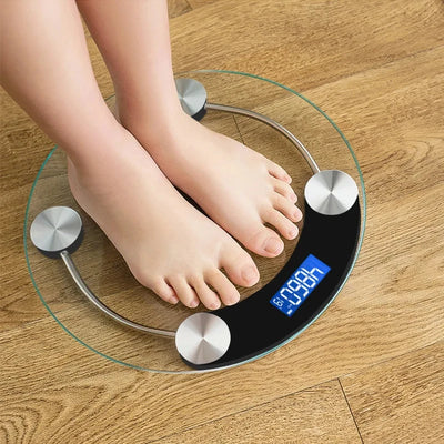 Round Transparent Digital Scale Body Weight Scale Floor Electronic Scales LCD Scales Body Weighing Scale For Bathroom