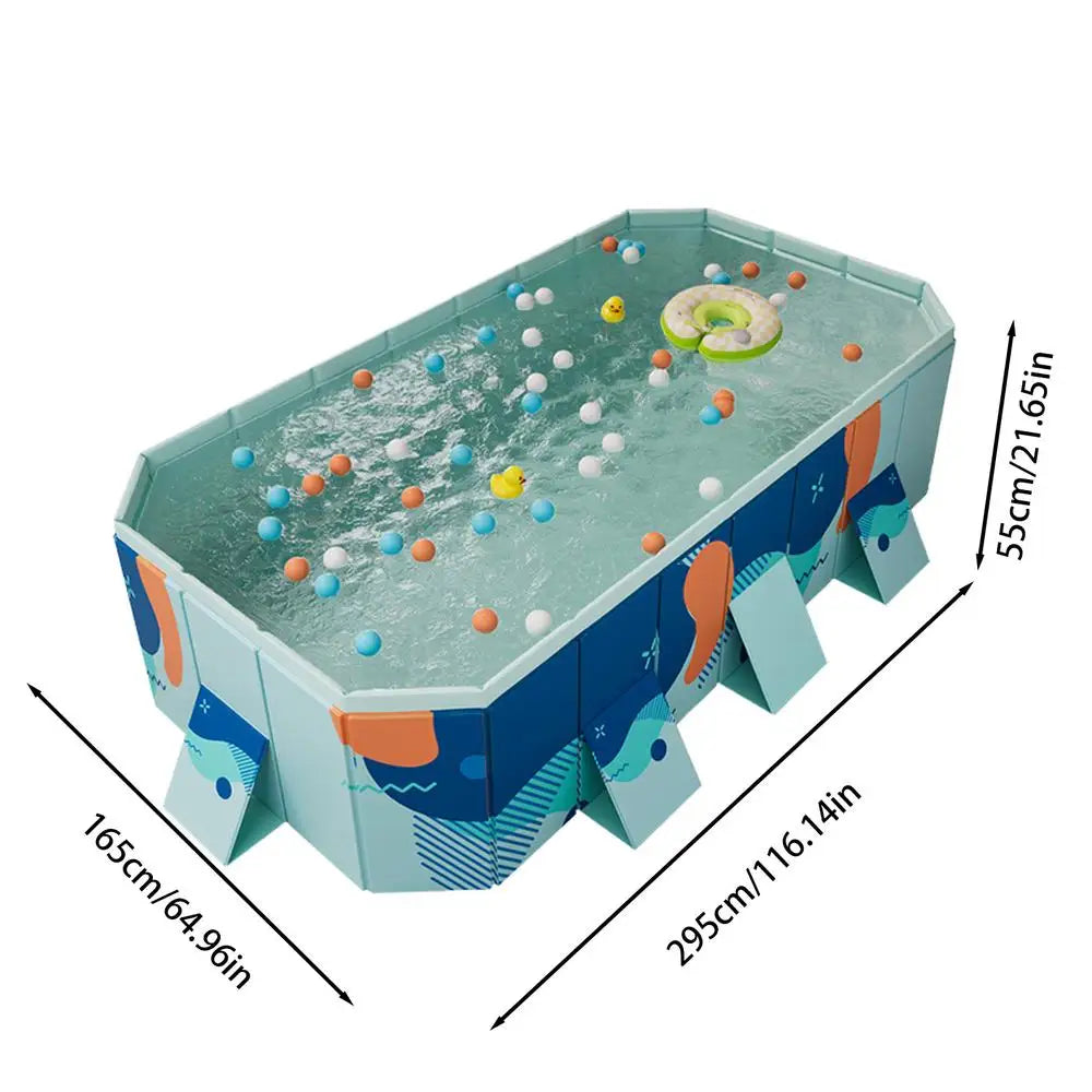 حوض سباحة غير قابل للنفخ وسهل التركيب مصنوع من مادة البولي فينيل كلوريد السميكة، حوض سباحة عائلي قابل للطي للاستخدام في الهواء الطلق
