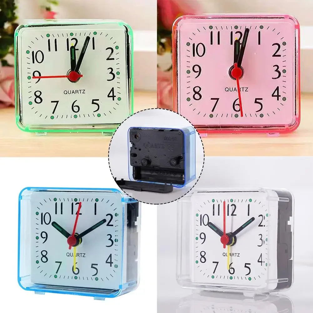 Wake Up Clocks Alarm Clock Office 1 AA Battery Small Square 1 Pcs 6.2x3x5.9cm Candy Colors Easy-To-Read Numbers