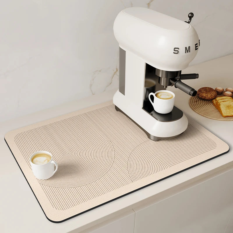 Coffee Machine Mat Drain Pad Quick Dry Dish Drying Mats Super Absorbent Tableware Draining Pad Kitchen Dinnerware Placemat Rug