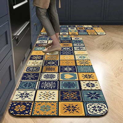 VIKAMA Scandinavian Style Kitchen Floor Mats Long Rugs Entrance Door Mats Modern Bathroom Rugs Washable Balcony Area Rugs