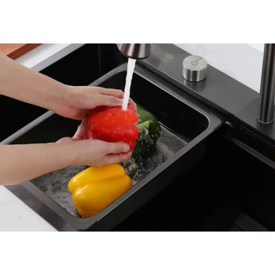 Modern Style 304 Stainless Steel Kitchen Sink With Waterfall With Smart Kitchen Sink Kitchen Sink Siphon