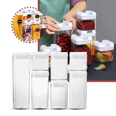 Containers With Lids 7PCS Airtight Kitchen Canisters For Flour Cereal Sugar Pantry Organization Labels And Marker Included