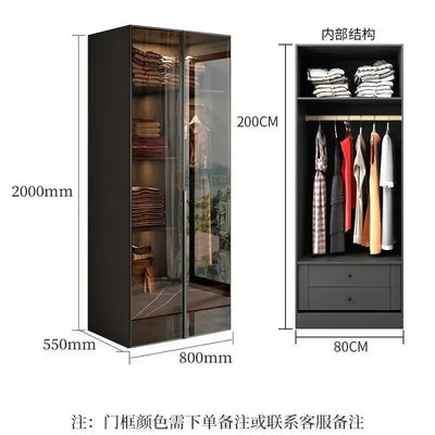 Women Oganizers Wardrobe Drawers Simple Modern Hanger Rail Wardrobes Glass Sliding Door Unique Roupeiro De Quarto Furnitures