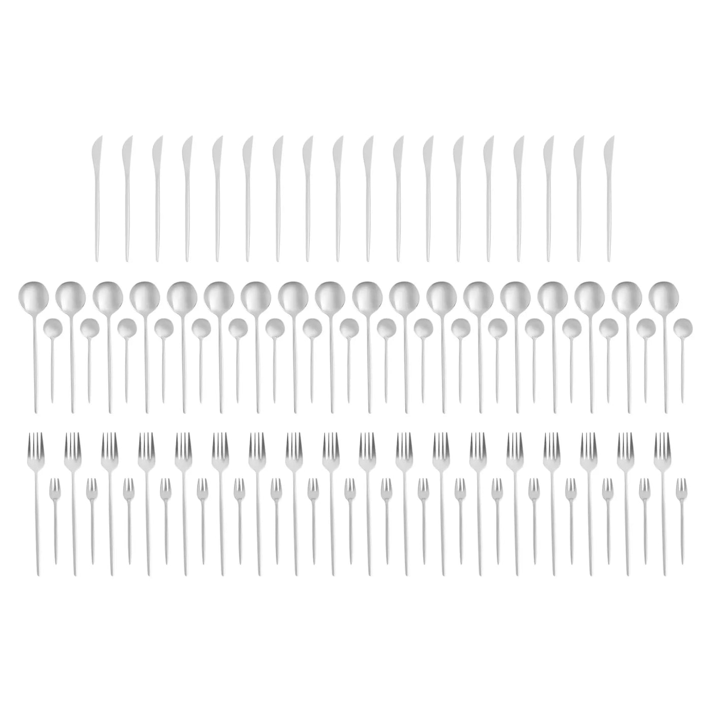 24Pcs/90Pcs Flatware Set Stainless Steel Silverware Utensil Kitchen Tableware Forks Knives Spoons Cutlery for Home Restaurant