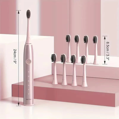 SEJOY Electric Toothbrush for Adults Rechargeable 5 Modes With 8 Replacement Brush Heads