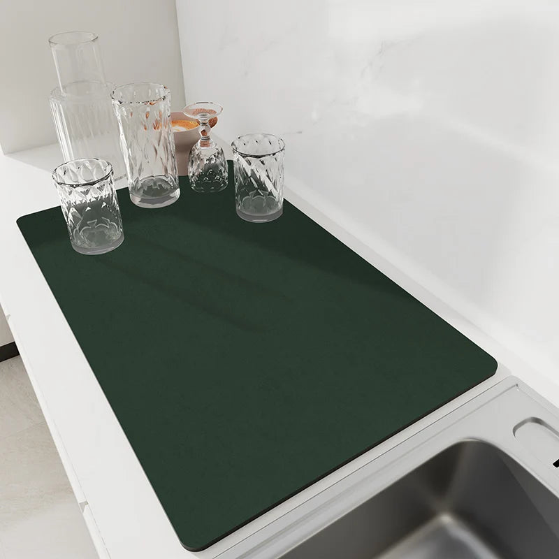 Super Absorbent Kitchen Faucet Mat Coffee Dish Drying Mats Non-slip Draining Pad Quick Dry Tableware Placemat Dinnerware