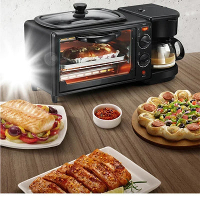 New breakfast machine three-in-one automatic multi-function household coffee hot milk mini small electric oven