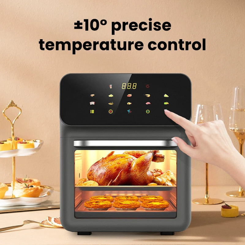 【Promotional Price】Electric Oven Household Air Fryer Multifunction Touch Control 3 Layer Kitchen Baking Machine Deep Fryer