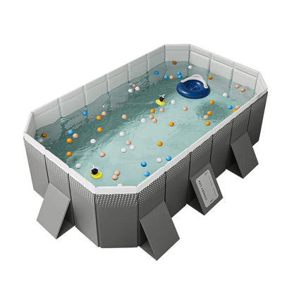 1.6-3M Swimming Pool Foldable Frame Paddling Pools Thickened Wear-Resistant Outdoor Non-Inflatable  Summer Water Game For Family