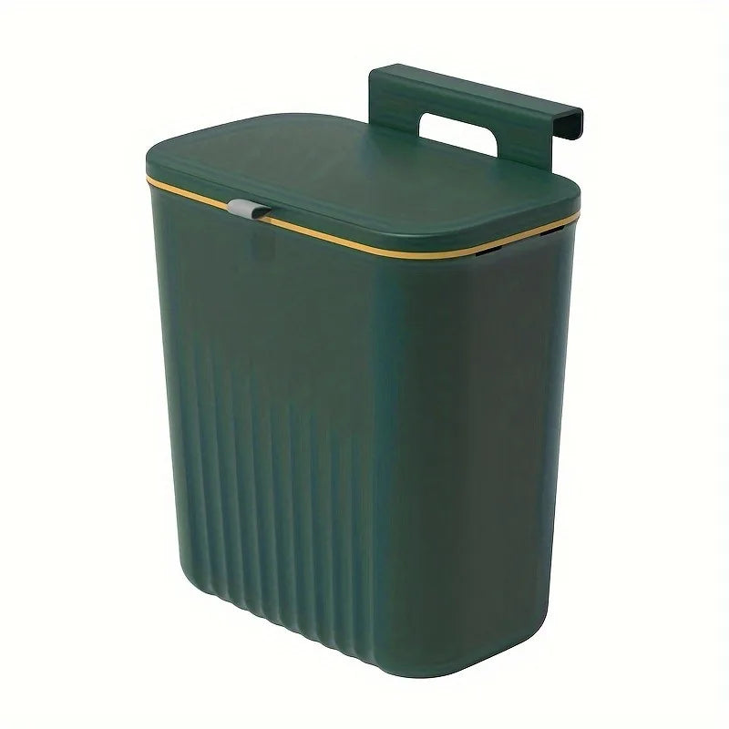 1pc Wall-Mounted Kitchen Trash Can with Lid kitchen trash bin - Space-Saving,  Pull-Out Design for Home & Commercial Use