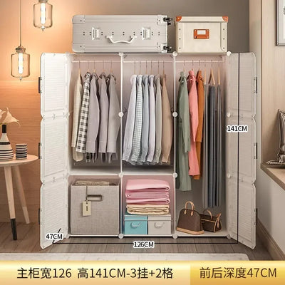 Nordic Minimalist Wardrobe Cupboard Storage Organizer Partitions Bedroom Closet Portable Living Room Muebles Trendy Furniture