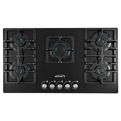 Gas Cooktop 36" 5 Sealed Burners Tempered Glass Surface Natural Gas Stove Countertop Installation Manual Included