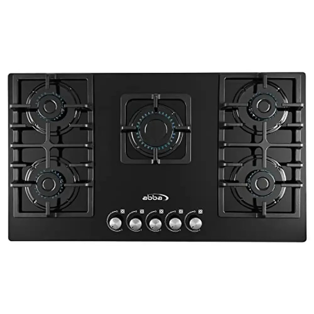 Gas Cooktop 36" 5 Sealed Burners Tempered Glass Surface Natural Gas Stove Countertop Installation Manual Included