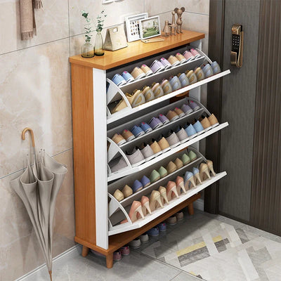 Ultra-Thin Shoe Cabinet Home Doorway Home Tilting Entrance Cabinet Shoe Rack