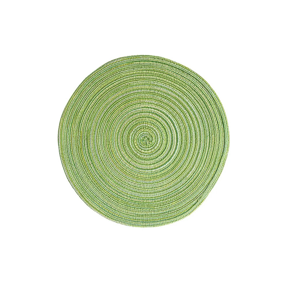 4pcs Woven Ramie Placemats Round Table Mat Anti Slip Dining Table Mats Non-Slip Tableware Bowl Pads Kitchen Drink Cup Coasters